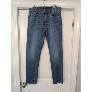 J.Crew‎ Flex Athletic Slim Jeans Men's W32 L34 Blue Distressed Raw Hem